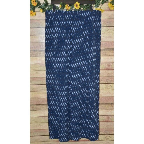 Banana Republic Wide Leg Pant Blue Geometric High Rise Elastic Waist Size XL - Picture 5 of 9